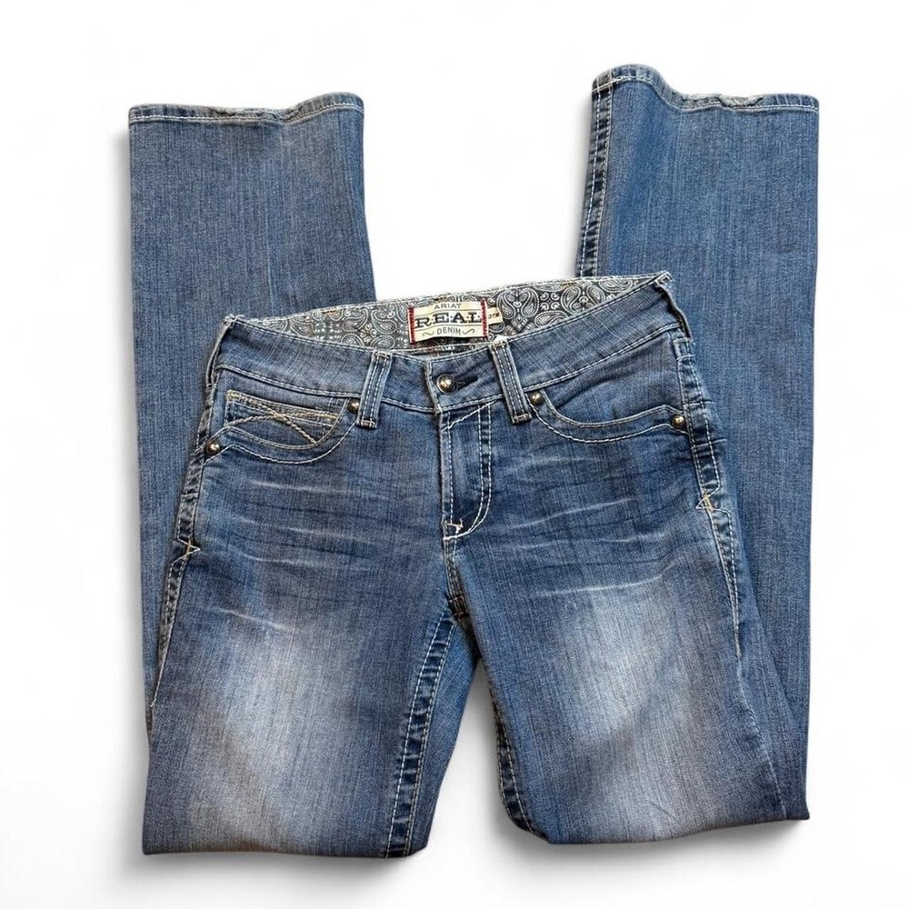 Ariat Real Denim western workwear blue bootcut denim jeans size 27R